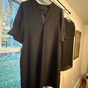 Elegant Black Short Sleeve Dress